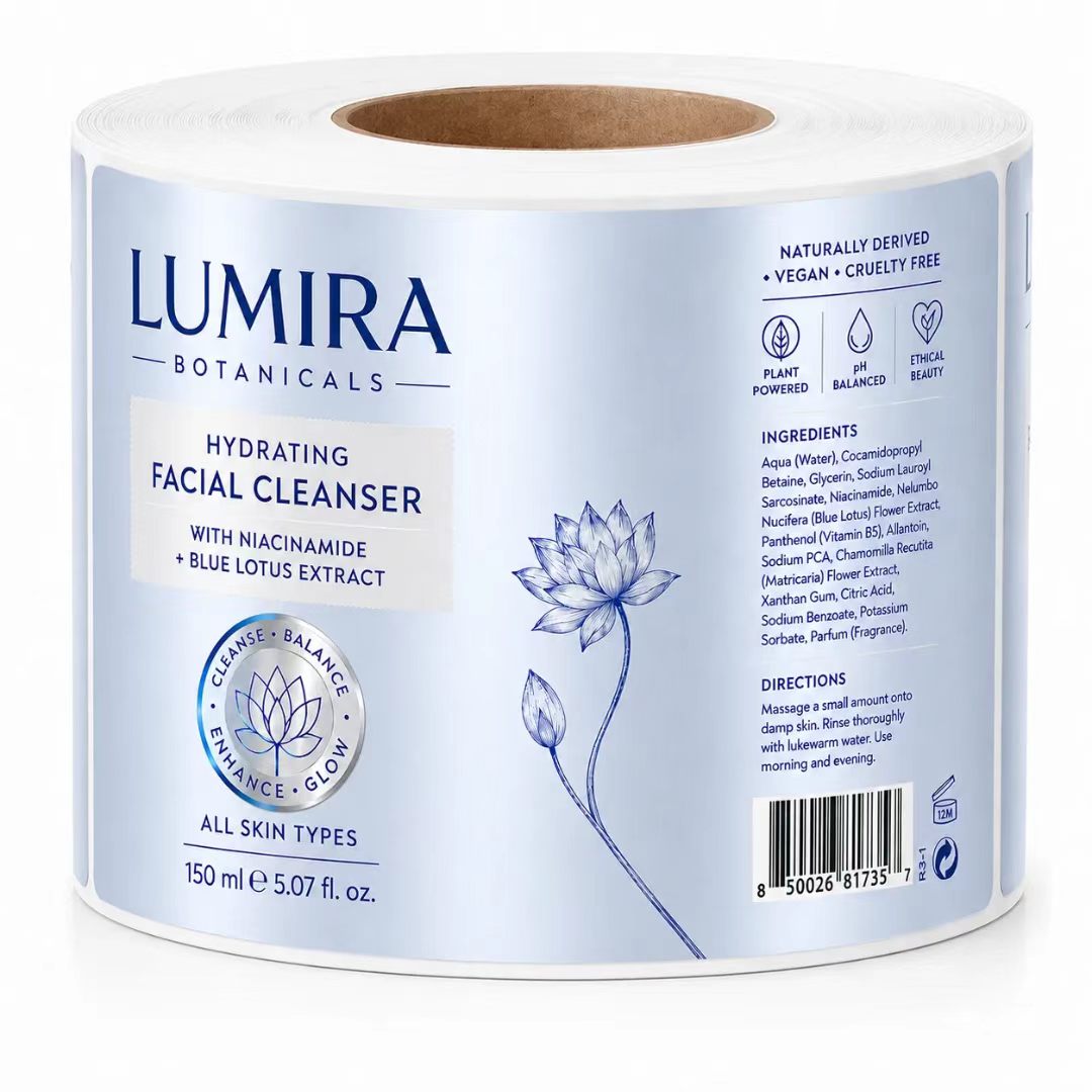 Custom Luxury Blue/Silver Foil - Luxury Skincare Cleanser ulasan dan harga