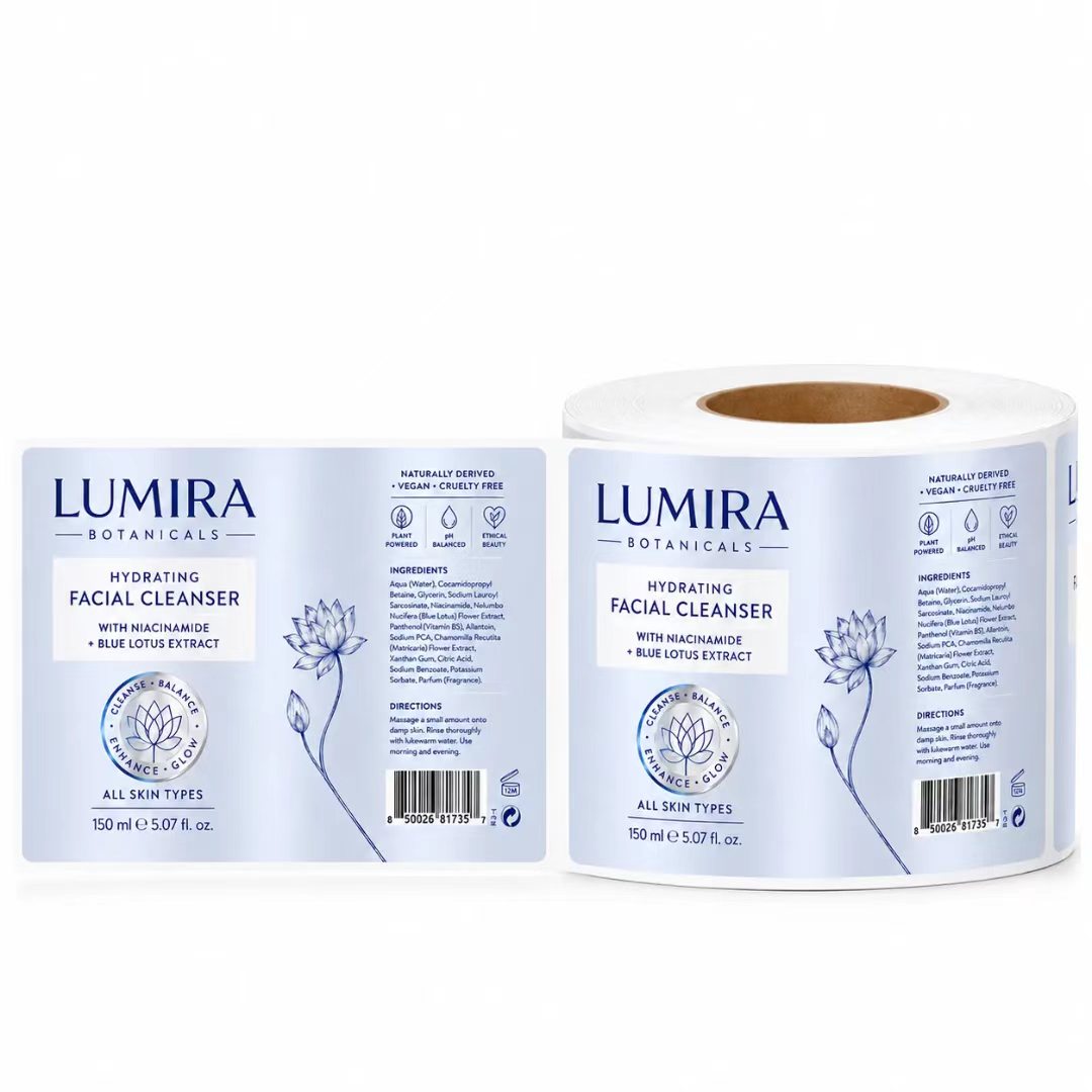 Custom Luxury Blue/Silver Foil - Luxury Skincare Cleanser ulasan dan harga