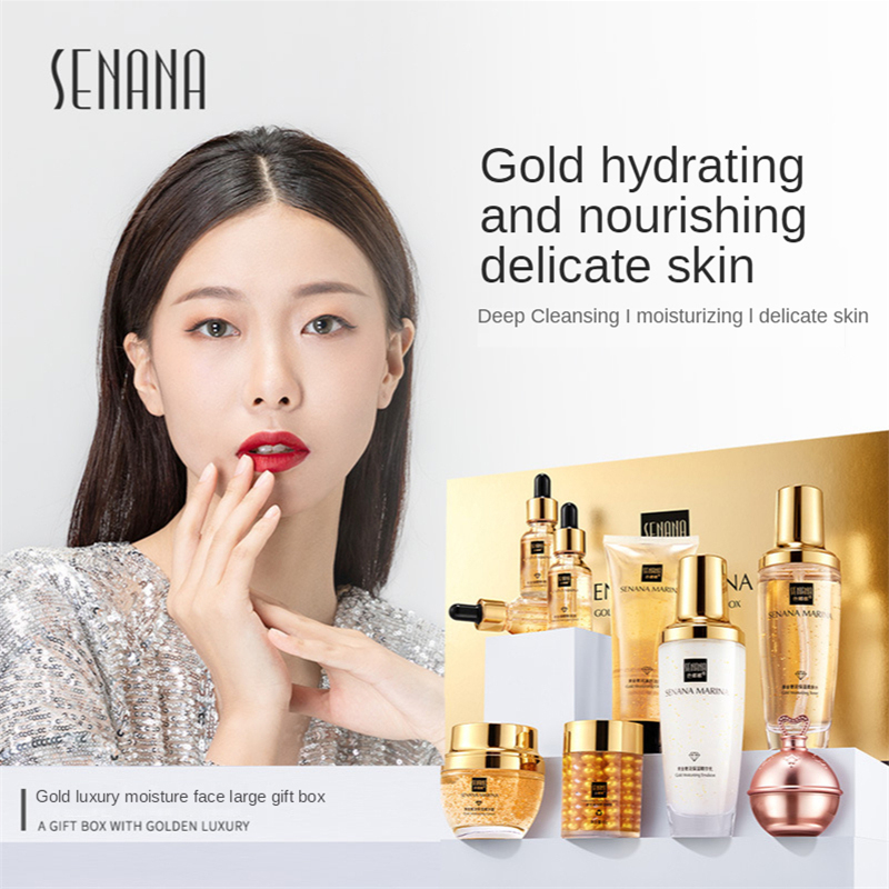 Women 24K Gold Skin Care Set 9 - Luxury Skincare Cleanser ulasan dan harga
