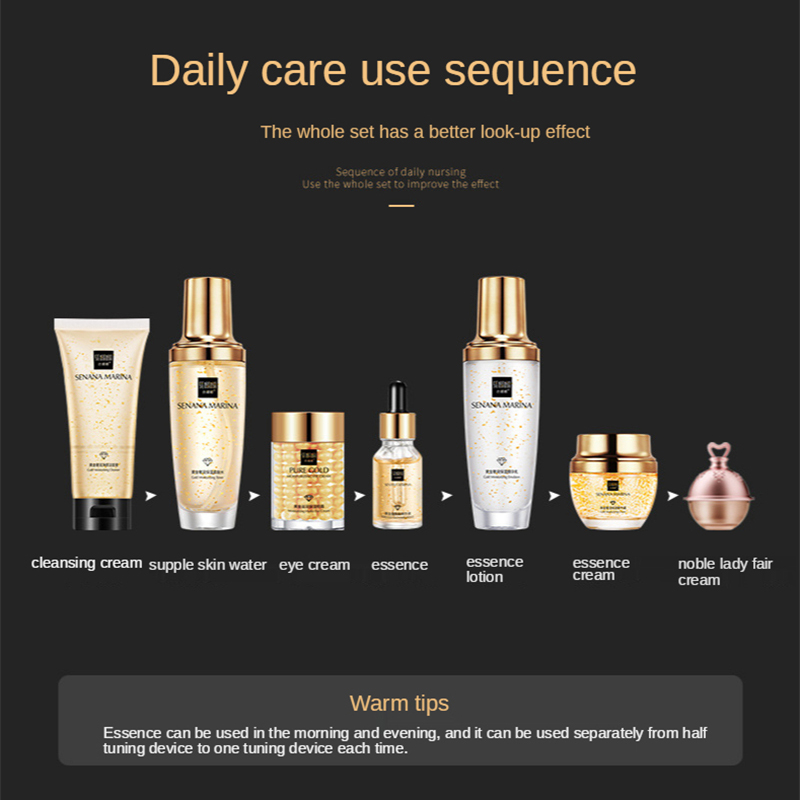 Women 24K Gold Skin Care Set 9 - Luxury Skincare Cleanser ulasan dan harga